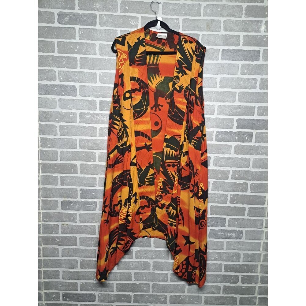 Sweet Lady Vintage Colorfull Pocho‎ Wrap Cardigan With African Print One Size